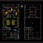 نقشه های معماری و سازه مجتمع تجاری مسکونی دو طبقه به همراه پیلوت  دانلود پروژه